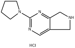 2-(pyrrolidin-1-yl)-6,7-dihydro-5H-pyrrolo[3,4-d]pyrimidine dihydrochloride结构式