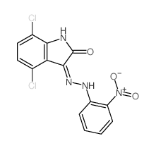 1H-Indole-2,3-dione,4,7-dichloro-, 3-[2-(2-nitrophenyl)hydrazone] Structure