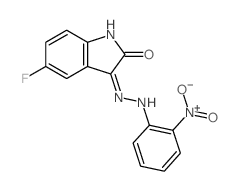 1H-Indole-2,3-dione,5-fluoro-, 3-[2-(2-nitrophenyl)hydrazone]结构式
