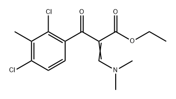 Benzenepropanoic acid, 2,4-dichloro-α-[(dimethylamino)methylene]-3-methyl-β-oxo-, ethyl ester structure