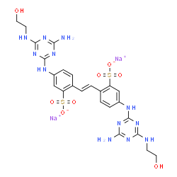 disodium 4,4'-bis[[4-amino-6-[(2-hydroxyethyl)amino]-1,3,5-triazin-2-yl]amino]stilbene-2,2'-disulphonate picture