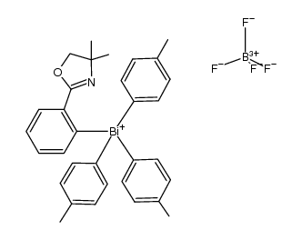[2-(4,4-dimethyl-3,4-dihydrooxaol-2-yl)phenyl]tris(4-methylphenyl)bismuthonium tetrafluoroborate结构式