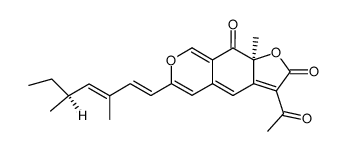 (S)-3-Acetyl-6-[(S,1E,3E)-3,5-dimethyl-1,3-heptadienyl]-9a-methyl-2H-furo[3,2-g][2]benzopyran-2,9(9aH)-dione结构式