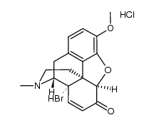 14-bromo-4,5α-epoxy-3-methoxy-17-methyl-(14ξ)-morphin-7-en-6-one, hydrochloride Structure