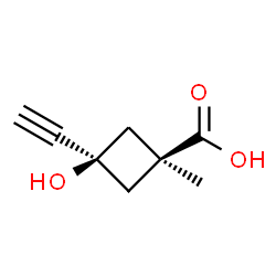 Cyclobutanecarboxylic acid, 3-ethynyl-3-hydroxy-1-methyl-, cis- (9CI) Structure