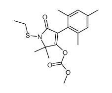 1-ethylsulfanyl-4-mesityl-2,2-dimethyl-5-oxo-2,5-dihydro-1H-pyrrol-3-yl methyl carbonate Structure
