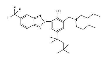 5-Trifluoromethyl-2-(2-hydroxy-3-(di-n-butylaminomethyl)-5-tert-octylphenyl)-2H-benzotriazole结构式