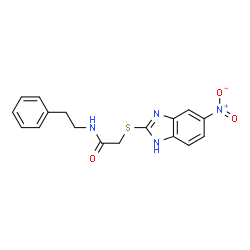 2-[(5-Nitro-1H-benzimidazol-2-yl)sulfanyl]-N-(2-phenylethyl)acetamide结构式