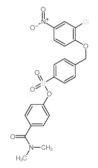 4-[4-[(2-chloro-4-nitro-phenoxy)methyl]phenyl]sulfonyloxy-N,N-dimethyl-benzamide structure