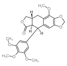 Furo[3,4:6,7]naphtho[2,3-d]-1, 3-dioxol-6 (5aH)-one, 5,8,8a,9-tetrahydro-10-methoxy-5-(3,4, 5-trimethoxyphenyl)-, (5R-(5.alpha.,-5a.alpha.,8a.alpha.))- structure