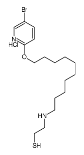 2-[10-(5-bromopyridin-2-yl)oxydecylamino]ethanethiol,hydrochloride Structure