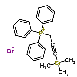 (3-三甲基硅基-2-丙炔基)三苯基溴化膦结构式