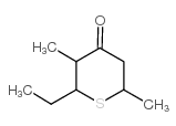 2-ethyl-3,6-dimethylthian-4-one structure