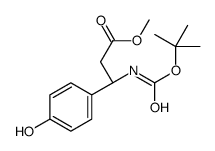 methyl (3S)-3-(4-hydroxyphenyl)-3-[(2-methylpropan-2-yl)oxycarbonylamino]propanoate结构式