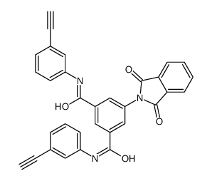 5-(1,3-dioxoisoindol-2-yl)-1-N,3-N-bis(3-ethynylphenyl)benzene-1,3-dicarboxamide结构式