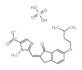 6-(2-dimethylaminoethoxy)-2-[(1-methyl-5-nitro-imidazol-2-yl)methylidene]-3H-inden-1-one; sulfuric acid结构式