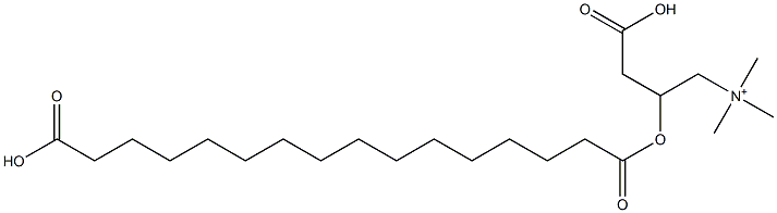 3-Carboxylato-2-[(15-carboxy-1-oxopentadecyl)oxy]-N,N,N-trimethyl-1-propanaminium结构式