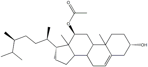 Ergost-5-ene-3β,12α-diol 12-acetate结构式