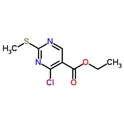 Ethyl 4-chloro-2-(methylsulfanyl)-5-pyrimidinecarboxylate结构式