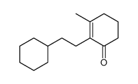 2-(2-cyclohexylethyl)-3-methylcyclohex-2-en-1-one结构式