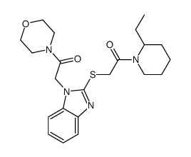 Morpholine, 4-[[2-[[2-(2-ethyl-1-piperidinyl)-2-oxoethyl]thio]-1H-benzimidazol-1-yl]acetyl]- (9CI)结构式