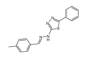 N-(5-Phenyl-[1,3,4]thiadiazol-2-yl)-N'-[1-p-tolyl-meth-(Z)-ylidene]-hydrazine Structure