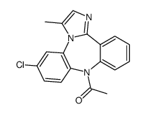 9-Acetyl-6-chloro-3-methyl-9H-dibenz[b,f]imidazo[1,2-d][1,4]diazepine structure