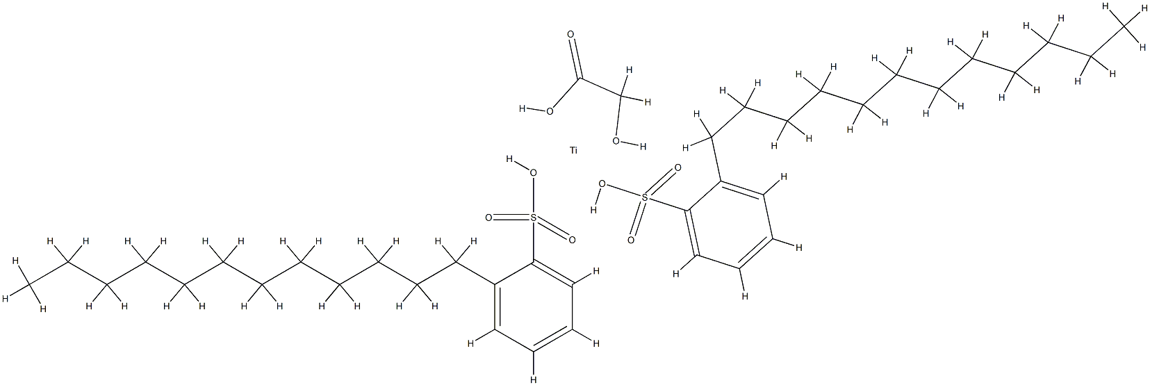 bis(dodecylbenzenesulphonato-O)[hydroxyacetato(2-)-O1,O2]titanium结构式