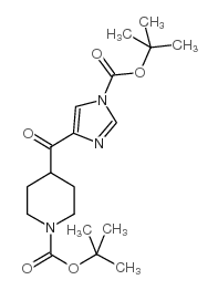 TERT-BUTYL 4-(1-(TERT-BUTOXYCARBONYL)-1H-IMIDAZOLE-4-CARBONYL)PIPERIDINE-1-CARBOXYLATE Structure
