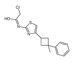 2-chloro-N-[4-(3-methyl-3-phenylcyclobutyl)-1,3-thiazol-2-yl]acetamide Structure