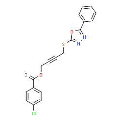 4-[(5-phenyl-1,3,4-oxadiazol-2-yl)sulfanyl]-2-butynyl 4-chlorobenzoate structure