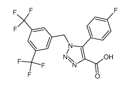 1-(3,5-bis-trifluoromethyl-benzyl)-5-(4-fluoro-phenyl)-1H-[1,2,3]triazole-4-carboxylic acid结构式