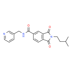 2-(3-methylbutyl)-1,3-dioxo-N-(pyridin-3-ylmethyl)-2,3-dihydro-1H-isoindole-5-carboxamide Structure