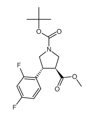 1-tert-butyl 3-methyl (3S,4R)-4-(2,4-difluorophenyl)pyrrolidine-1,3-dicarboxylate结构式