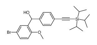 (5-bromo-2-methoxy-phenyl)-{4-[(triisopropylsilyl)-ethynyl]-phenyl}-methanol结构式