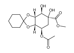 methyl (1S,2R,3S,4R,5R)-5-O-acetyl-3,4-O-cyclohexylidene-1,2,3,4,5-pentahydroxycyclohexanecarboxylate Structure