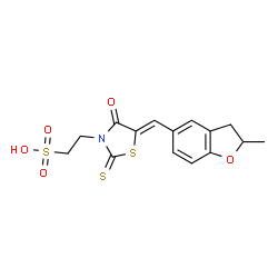 2-{5-[(2-methyl-2,3-dihydro-1-benzofuran-5-yl)methylene]-4-oxo-2-thioxo-1,3-thiazolidin-3-yl}ethanesulfonic acid Structure
