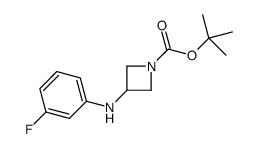 3-(3-氟苯氨基)-氮杂啶-1-羧酸叔丁酯结构式