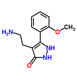 4-(2-Aminoethyl)-5-(2-methoxyphenyl)-1,2-dihydro-3H-pyrazol-3-one结构式