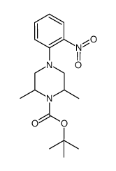 4-(2-nitrophenyl)-2,6-dimethylpiperazine-1-carboxylic acid tert-butyl ester Structure