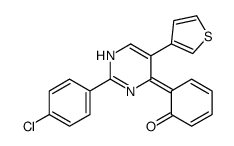 6-[2-(4-chlorophenyl)-5-thiophen-3-yl-1H-pyrimidin-6-ylidene]cyclohexa-2,4-dien-1-one结构式
