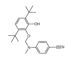 3,6-di(tert-butyl)-2-[N-(4-cyanophenyl)-N-methylamino]methoxyphenol结构式