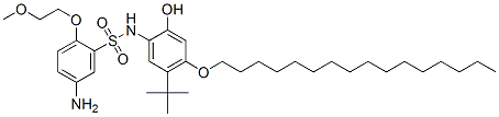 5-Amino-N-(5-tert-butyl-4-hexadecyloxy-2-hydroxyphenyl)-2-(2-methoxyethoxy)benzenesulfonamide structure