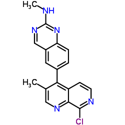 6-(8-Chloro-3-methyl-1,7-naphthyridin-4-yl)-N-methyl-2-quinazolinamine Structure