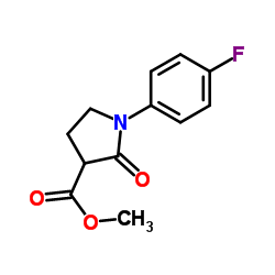 Methyl 1-(4-fluorophenyl)-2-oxo-3-pyrrolidinecarboxylate结构式