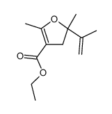 2,5-dimethyl-5-isopropenyl-4,5-dihydrofuran-3-carboxylic acid ethyl ester结构式