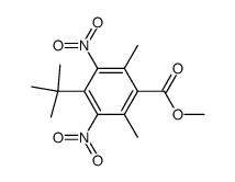 4-tert-butyl-2,6-dimethyl-3,5-dinitro-benzoic acid methyl ester结构式