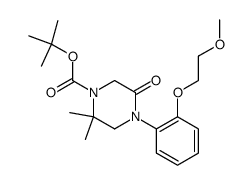 4-[2-(2-methoxyethoxy)phenyl]-2,2-dimethyl-5-oxopiperazine-1-carboxylic acid t-butyl ester结构式