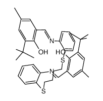 1,4-di(3-methyl-5-tert-butyl-salicylaldimino-o-phenylthio)butane Structure