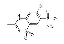 6-chloro-3-methyl-1,1-dioxo-4H-1λ6,2,4-benzothiadiazine-7-sulfonamide结构式